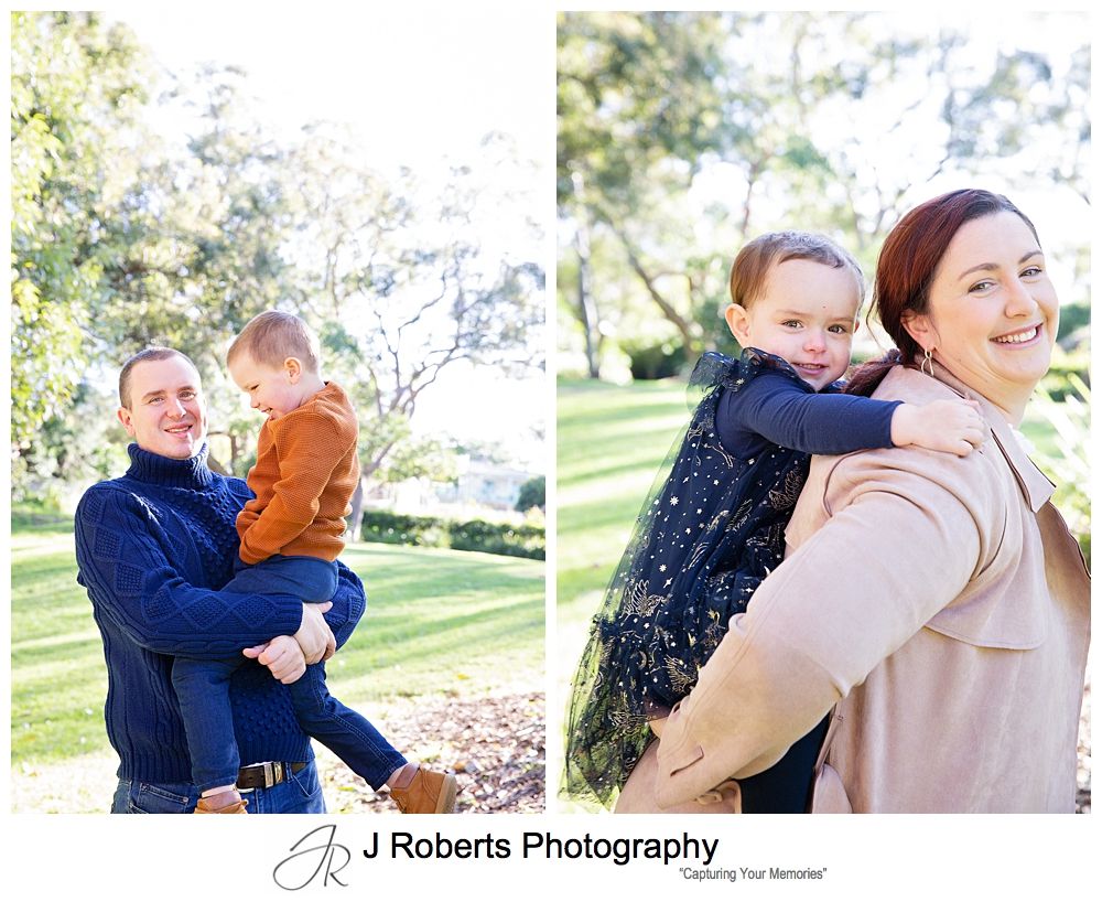 Family Portrait Photography Sydney Autumn chilly mornings at Tambourine Bay Reserve Riverview